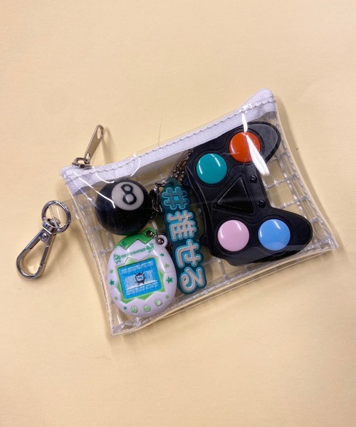 WEGO（ウィゴー）の「WEGO/【一部店限定】カラーテープクリアポーチ（ポーチ・レディース・イエロー/ブルー/ホワイト/レッド/ブラック/サックスブルー/グリーン系その他/ライトパープル/ライトピンク・FREE）」の2枚目の写真