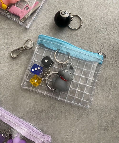 WEGO（ウィゴー）の「WEGO/【一部店限定】カラーテープクリアポーチ（ポーチ・レディース・イエロー/ブルー/ホワイト/レッド/ブラック/サックスブルー/グリーン系その他/ライトパープル/ライトピンク・FREE）」の4枚目の写真