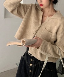 ポケット付きショートカーディガン