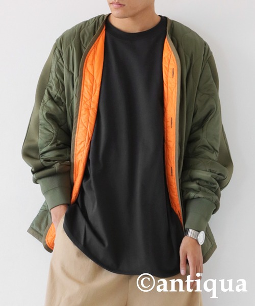 antiqua（アンティカ）の「綿100%オーバーサイズロンＴ（Tシャツ/カットソー・レディース・ホワイト/スミクロ/ブラック・FREE）」の13枚目の写真