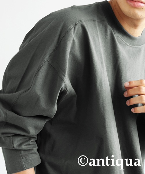 antiqua（アンティカ）の「綿100%オーバーサイズロンＴ（Tシャツ/カットソー・レディース・ホワイト/スミクロ/ブラック・FREE）」の16枚目の写真