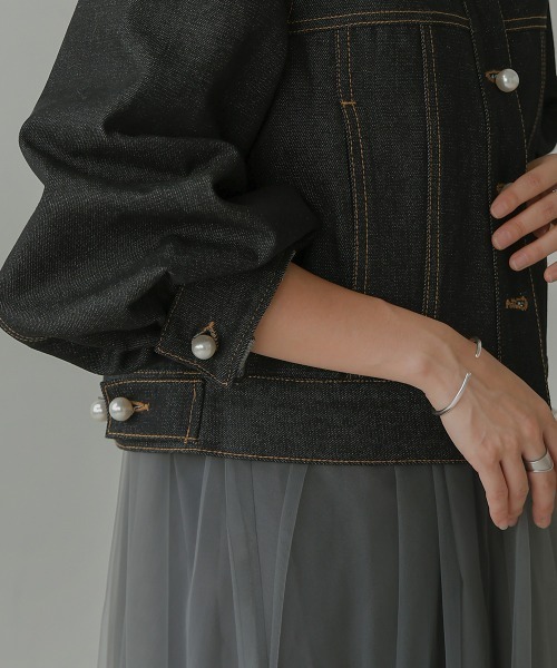 Bab(バブ)の「パールボタンデニムブルゾン(ブルゾン・レディース・インディゴブルー/ブラック・M)」の20枚目の写真