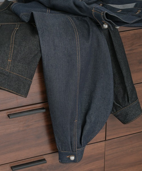 Bab(バブ)の「パールボタンデニムブルゾン(ブルゾン・レディース・インディゴブルー/ブラック・M)」の9枚目の写真