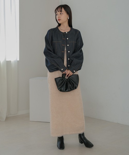 Bab(バブ)の「パールボタンデニムブルゾン(ブルゾン・レディース・インディゴブルー/ブラック・M)」の10枚目の写真