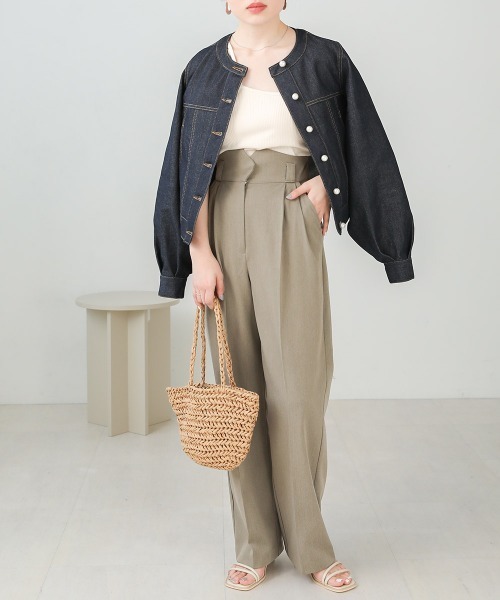 Bab(バブ)の「パールボタンデニムブルゾン(ブルゾン・レディース・インディゴブルー/ブラック・M)」の15枚目の写真