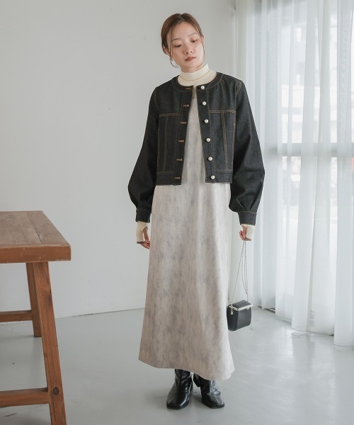 Bab(バブ)の「パールボタンデニムブルゾン(ブルゾン・レディース・インディゴブルー/ブラック・M)」の14枚目の写真