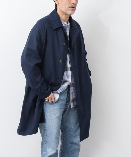 TAION（タイオン）の「【TAION/タイオン】CR別注ステンカラーコート LIMONTA EAST（ステンカラーコート・メンズ・ダークネイビー/グレー・S/M/L/XL）」の5枚目の写真