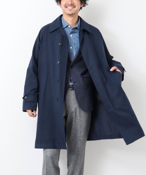 TAION（タイオン）の「【TAION/タイオン】CR別注ステンカラーコート LIMONTA EAST（ステンカラーコート・メンズ・ダークネイビー/グレー・S/M/L/XL）」の9枚目の写真