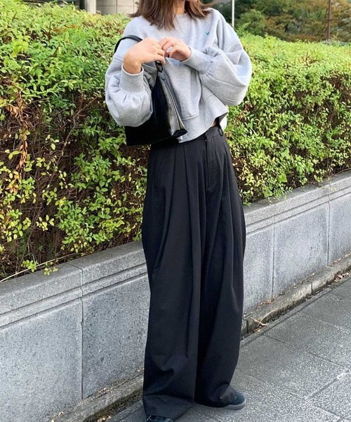 U.S. POLO ASSN.（ユーエスポロアッスン）の「GeeRA別注【U.S. POLO ASSN.】ワンポイント刺繍袖ボリュームショート裏起毛スウェット（スウェット・レディース・ブラック/オートミール/杢グレー/ベージュ・LARGE/MEDIUM/SMALL）」の8枚目の写真