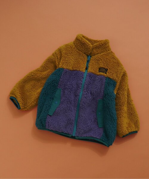 BREEZE（ブリーズ）の「【合体シリーズ】ファーフリースジャケット（ブルゾン・キッズ・オフホワイト/キャメル/エメラルド/アイボリー/ブラック/オレンジ/ピンク・130/120/150/100/140/90/110）」の6枚目の写真