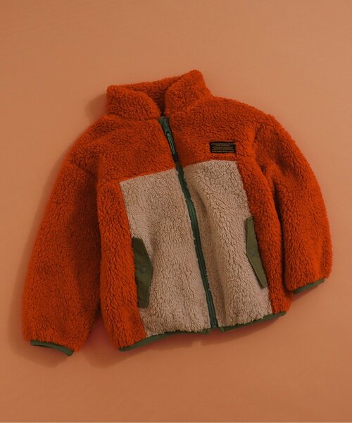 BREEZE（ブリーズ）の「【合体シリーズ】ファーフリースジャケット（ブルゾン・キッズ・オフホワイト/キャメル/エメラルド/アイボリー/ブラック/オレンジ/ピンク・130/120/150/100/140/90/110）」の7枚目の写真