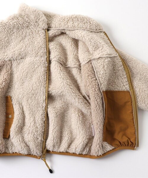 BREEZE（ブリーズ）の「【合体シリーズ】ファーフリースジャケット（ブルゾン・キッズ・オフホワイト/キャメル/エメラルド/アイボリー/ブラック/オレンジ/ピンク・130/120/150/100/140/90/110）」の15枚目の写真