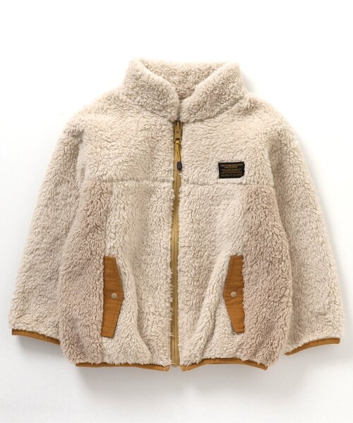 BREEZE（ブリーズ）の「【合体シリーズ】ファーフリースジャケット（ブルゾン・キッズ・オフホワイト/キャメル/エメラルド/アイボリー/ブラック/オレンジ/ピンク・130/120/150/100/140/90/110）」の11枚目の写真