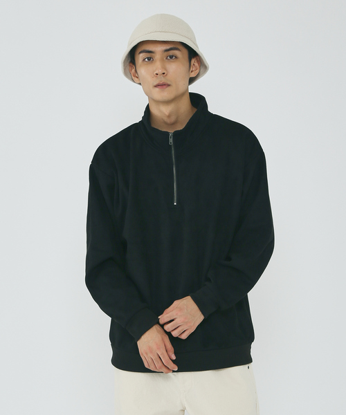 MYSELF ABAHOUSE（マイセルフアバハウス）の「スウェード 裏起毛 ハーフジップ トレーナー（Tシャツ/カットソー・メンズ・ブルー/アイボリー/ブラック・M/L/LL）」の13枚目の写真