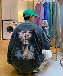 .KOM | 『.KOM/ドットケーオーエム』バッククロスプリントピグメントロンTEE(Tシャツ/カットソー)