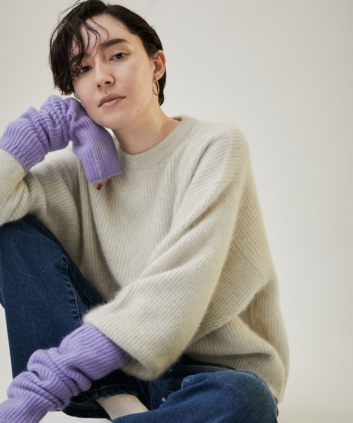 SALON adam et rope'（サロン アダム エ ロペ）の「フォックスウールアームウォーマー（手袋・レディース・ラベンダー/レッド系その他3/イエロー/キナリ・FREE）」の5枚目の写真