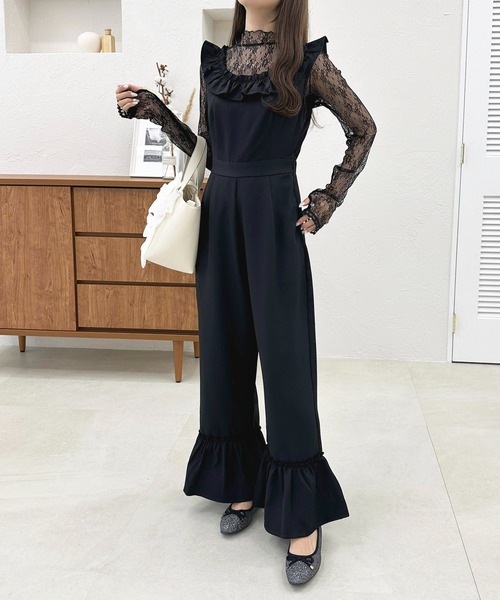 apres jour（アプレジュール）の「裾フリルサロペット【ZOZOTOWN限定アイテム】（サロペット/オーバーオール・レディース・グレー/ブラック系その他/ブラック・フリー/X-LARGE）」の2枚目の写真