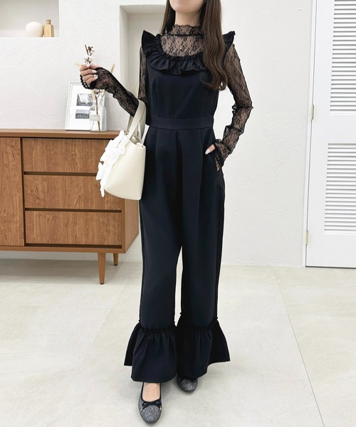 apres jour（アプレジュール）の「裾フリルサロペット【ZOZOTOWN限定アイテム】（サロペット/オーバーオール・レディース・グレー/ブラック系その他/ブラック・フリー/X-LARGE）」の9枚目の写真