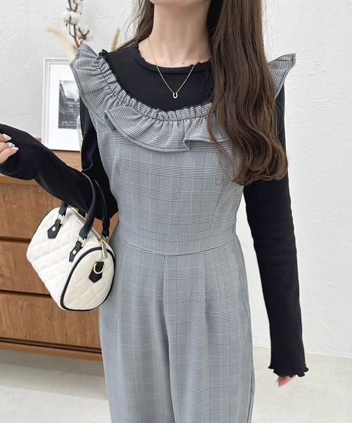 apres jour（アプレジュール）の「裾フリルサロペット【ZOZOTOWN限定アイテム】（サロペット/オーバーオール・レディース・グレー/ブラック系その他/ブラック・フリー/X-LARGE）」の11枚目の写真