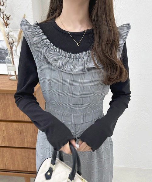 apres jour（アプレジュール）の「裾フリルサロペット【ZOZOTOWN限定アイテム】（サロペット/オーバーオール・レディース・グレー/ブラック系その他/ブラック・フリー/X-LARGE）」の12枚目の写真