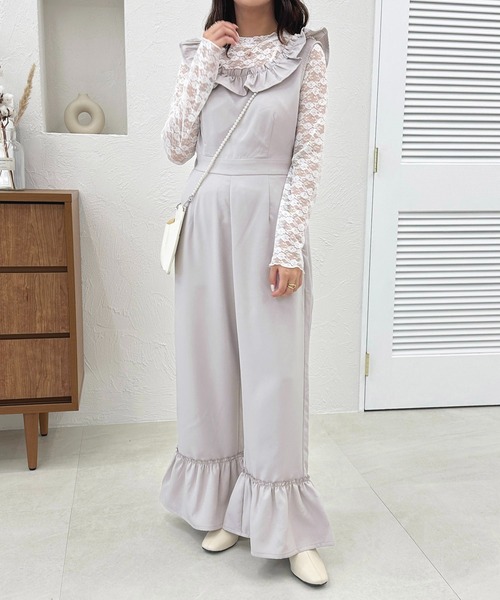 apres jour（アプレジュール）の「裾フリルサロペット【ZOZOTOWN限定アイテム】（サロペット/オーバーオール・レディース・グレー/ブラック系その他/ブラック・フリー/X-LARGE）」の22枚目の写真