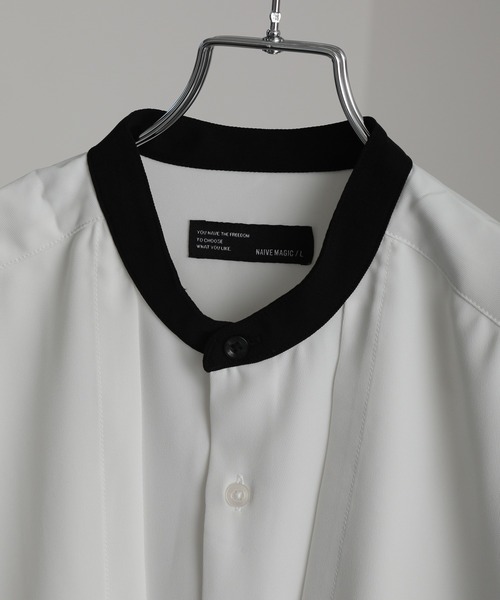 Art re A select(アトリエセレクト)の「クレリックバンドカラー フロントFレイヤード長袖ルーズシャツ(シャツ/ブラウス・メンズ・ホワイト/ブラック/グレイッシュベージュ・M/L)」の6枚目の写真