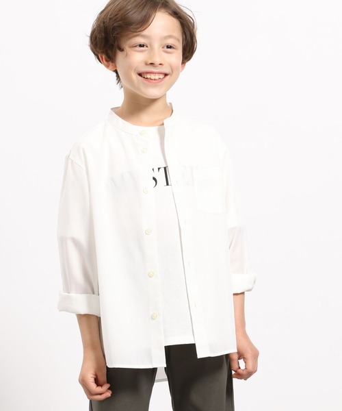 GLOBAL WORK Smile Seed Store(グローバルワーク スマイルシードストア)の「※バンドカラーシャツ/キッズ(シャツ/ブラウス・キッズ・オフホワイト/サックスブルー/ブルー系その他5・140cm/150cm/110cm/130cm/120cm)」の8枚目の写真