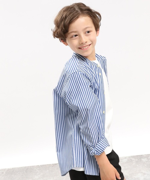GLOBAL WORK Smile Seed Store(グローバルワーク スマイルシードストア)の「※バンドカラーシャツ/キッズ(シャツ/ブラウス・キッズ・オフホワイト/サックスブルー/ブルー系その他5・140cm/150cm/110cm/130cm/120cm)」の22枚目の写真