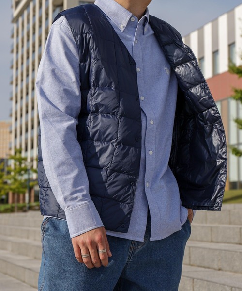 ZIP FIVE（ジップファイブ）の「【ZIP FIVE】ボックスキルトVネックインナーダウンベスト（ダウンベスト・メンズ・ブラック/カーキ/ネイビー・X-LARGE/MEDIUM/LARGE）」の3枚目の写真