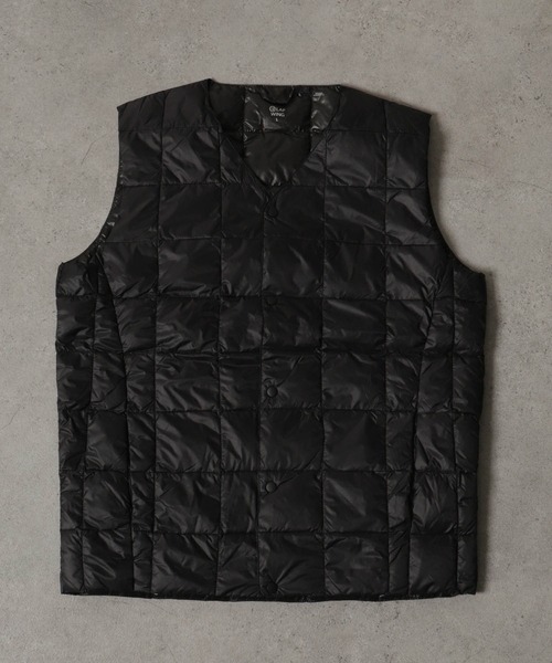 ZIP FIVE（ジップファイブ）の「【ZIP FIVE】ボックスキルトVネックインナーダウンベスト（ダウンベスト・メンズ・ブラック/カーキ/ネイビー・X-LARGE/MEDIUM/LARGE）」の4枚目の写真