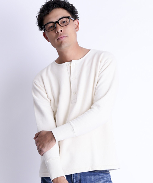 Denime(ドゥニーム)の「MILITARY HENLY NECK CUTSEW/ミリタリーヘンリーネックカットソー(Tシャツ/カットソー・メンズ・ネイビー/オフホワイト/オリーブ・MEDIUM/SMALL/LARGE)」の19枚目の写真