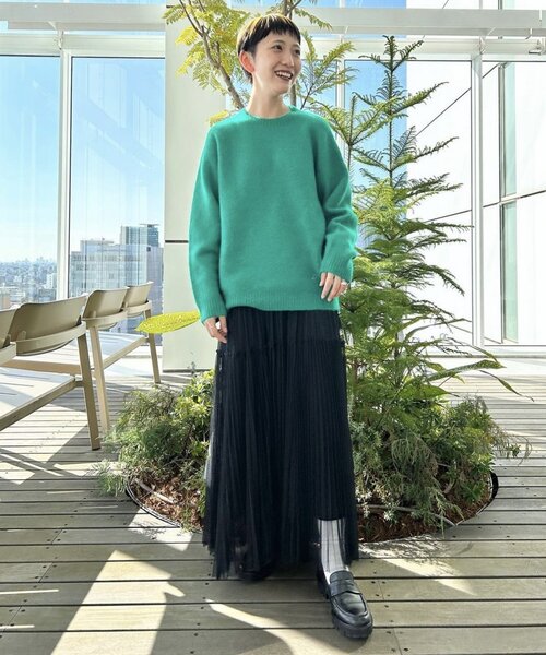 ウールとアルパカのニットストール　青緑グラデーション アルパカのショール・マフラー・ストール 商品一覧 - アルパカタウン