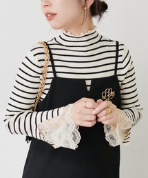 natural couture | 袖口レースリブタートル(ニット/セーター)