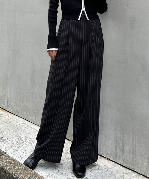 INGNI（イング）の「ワイドスラックス／パンツ（スラックス・レディース・ブラック/ブラック系1/グレー/チャコールグレー・FREE）」の3枚目の写真