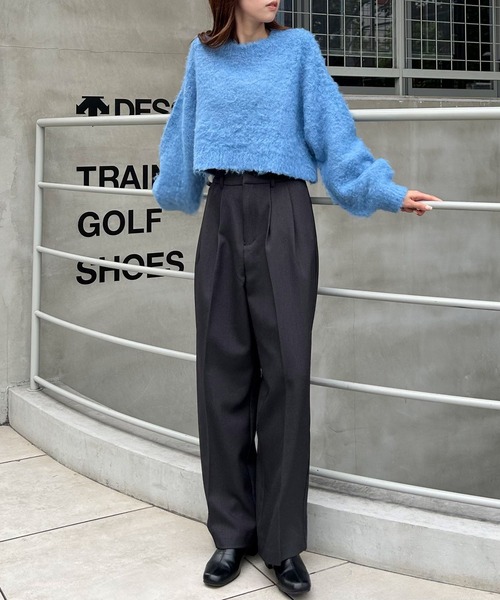 INGNI（イング）の「ワイドスラックス／パンツ（スラックス・レディース・ブラック/ブラック系1/グレー/チャコールグレー・FREE）」の5枚目の写真