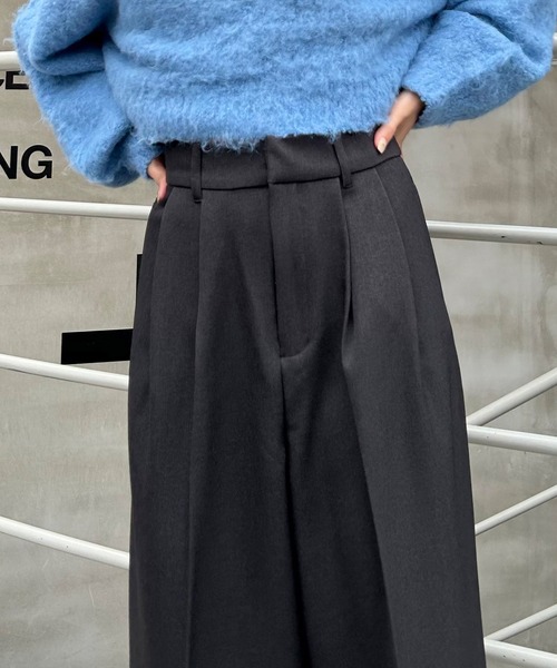 INGNI（イング）の「ワイドスラックス／パンツ（スラックス・レディース・ブラック/ブラック系1/グレー/チャコールグレー・FREE）」の8枚目の写真