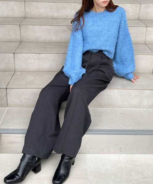 INGNI（イング）の「ワイドスラックス／パンツ（スラックス・レディース・ブラック/ブラック系1/グレー/チャコールグレー・FREE）」の9枚目の写真