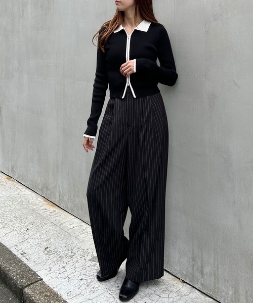 INGNI（イング）の「ワイドスラックス／パンツ（スラックス・レディース・ブラック/ブラック系1/グレー/チャコールグレー・FREE）」の13枚目の写真