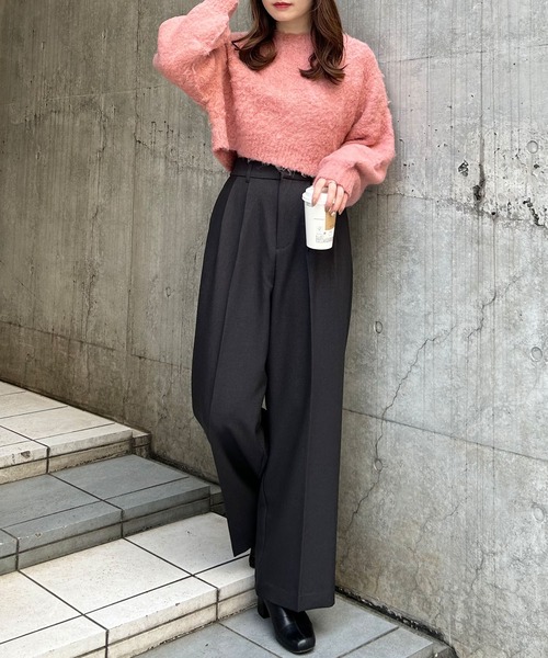 INGNI（イング）の「ワイドスラックス／パンツ（スラックス・レディース・ブラック/ブラック系1/グレー/チャコールグレー・FREE）」の21枚目の写真