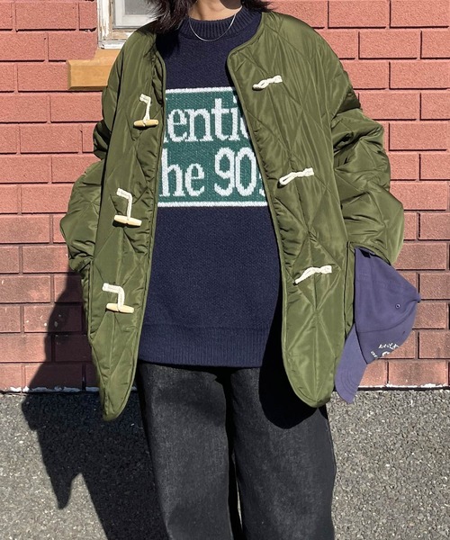 Chillfar（チルファー）の「ダッフルキルティングコート（ダウンジャケット/コート・レディース・ベージュ/ネイビー/ブラウン/アイボリー/カーキ・FREE）」の16枚目の写真