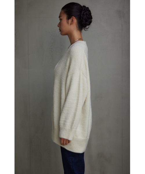 AZUL by moussy（アズールバイマウジー）の「モヘヤライクニットカーディガン（カーディガン/ボレロ・レディース・アイボリー/イエロー系その他/ブラック/グレー/ブルー・SMALL/MEDIUM）」の11枚目の写真