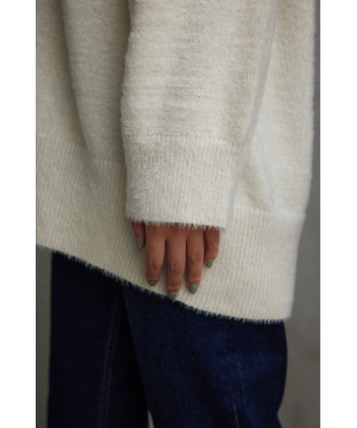 AZUL by moussy（アズールバイマウジー）の「モヘヤライクニットカーディガン（カーディガン/ボレロ・レディース・アイボリー/イエロー系その他/ブラック/グレー/ブルー・SMALL/MEDIUM）」の15枚目の写真