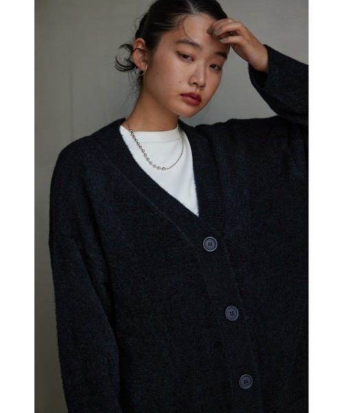 AZUL by moussy（アズールバイマウジー）の「モヘヤライクニットカーディガン（カーディガン/ボレロ・レディース・アイボリー/イエロー系その他/ブラック/グレー/ブルー・SMALL/MEDIUM）」の16枚目の写真