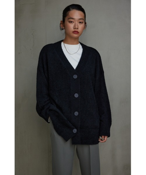 AZUL by moussy（アズールバイマウジー）の「モヘヤライクニットカーディガン（カーディガン/ボレロ・レディース・アイボリー/イエロー系その他/ブラック/グレー/ブルー・SMALL/MEDIUM）」の17枚目の写真