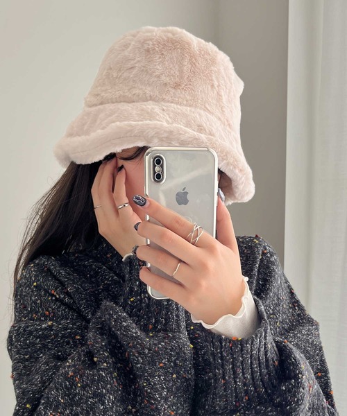 GeeRA（ジーラ）の「フェイクファーバケットハット（ハット・レディース・アイボリー/ブラック・FREE）」の3枚目の写真