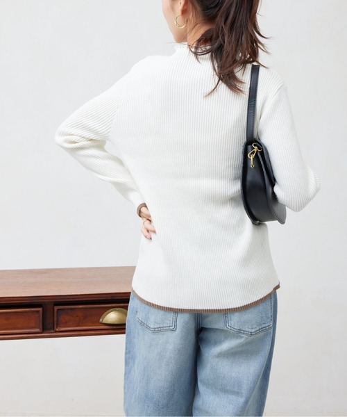 Chez toi（シェトワ）の「配色ライン袖口ボタンメローニットプルオーバー（ニット/セーター・レディース・ピンク/ブラック/ブルー/オフホワイト/グレー/アイボリー・FREE）」の14枚目の写真