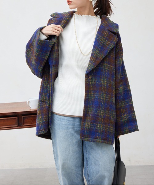 Chez toi（シェトワ）の「配色ライン袖口ボタンメローニットプルオーバー（ニット/セーター・レディース・ピンク/ブラック/ブルー/オフホワイト/グレー/アイボリー・FREE）」の13枚目の写真