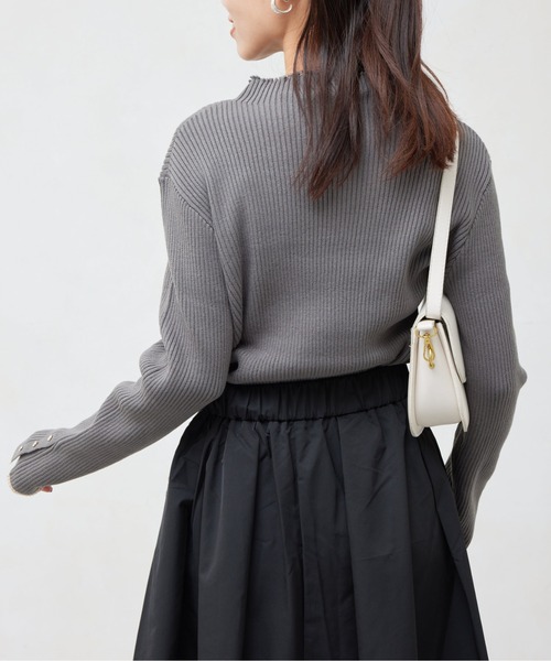 Chez toi（シェトワ）の「配色ライン袖口ボタンメローニットプルオーバー（ニット/セーター・レディース・ピンク/ブラック/ブルー/オフホワイト/グレー/アイボリー・FREE）」の18枚目の写真