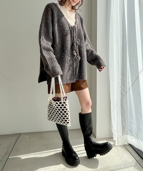 LOWRYS FARM(ローリーズファーム)の「2WAYメランジリボンLS 986430(Tシャツ/カットソー・レディース・グレー/グリーン/アイボリー/ブルー・FREE)」の15枚目の写真