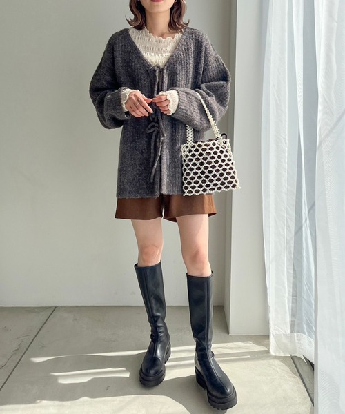 LOWRYS FARM(ローリーズファーム)の「2WAYメランジリボンLS 986430(Tシャツ/カットソー・レディース・グレー/グリーン/アイボリー/ブルー・FREE)」の11枚目の写真